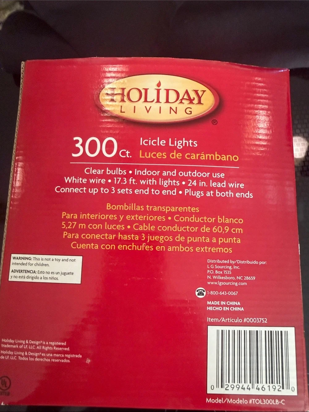 300-Count White Icicle Lights - Indoor/Outdoor